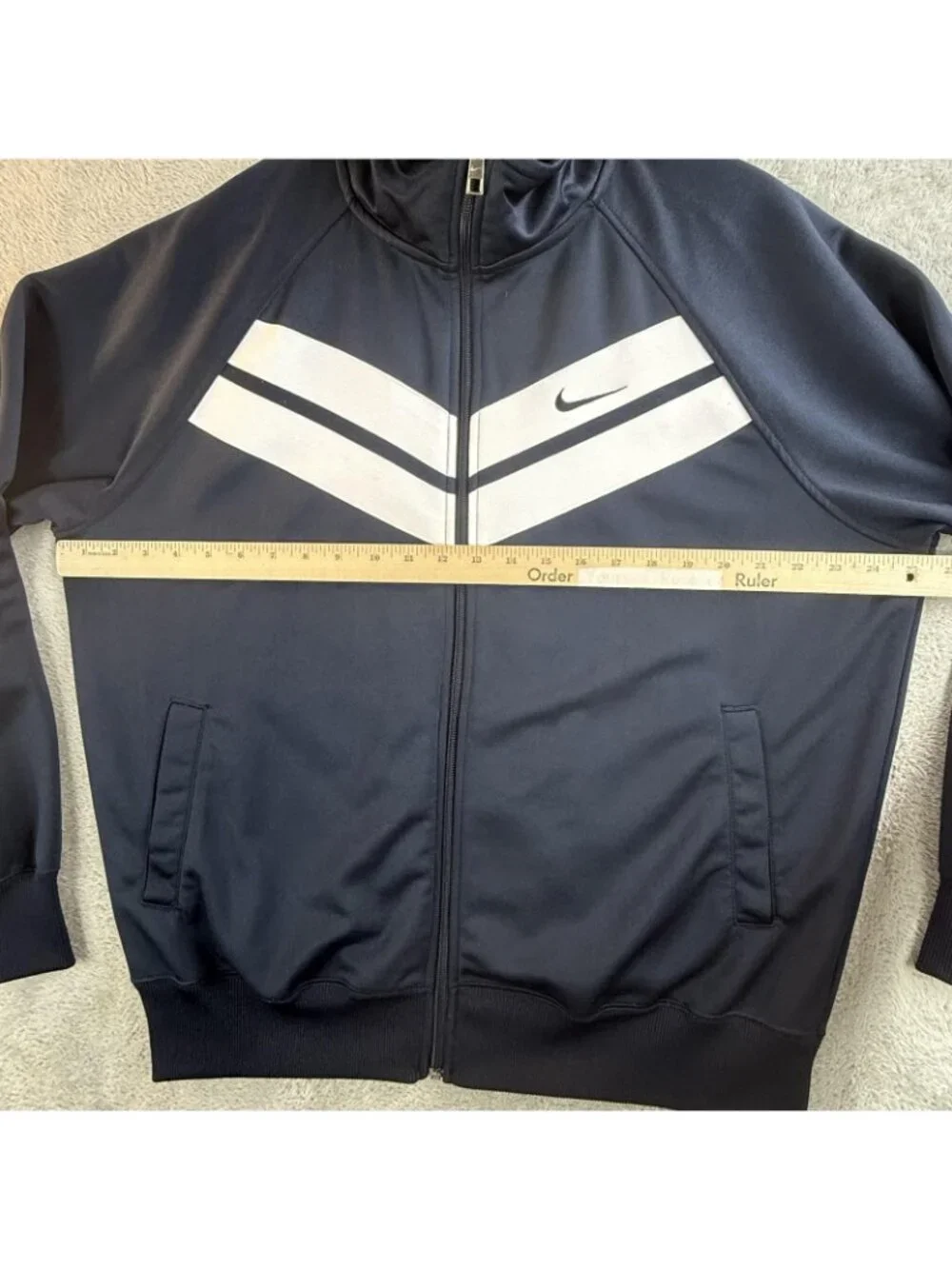 Nike Track Jacket Mens XL Blue White Chevron Full Zip Athletic Dept 448271-479